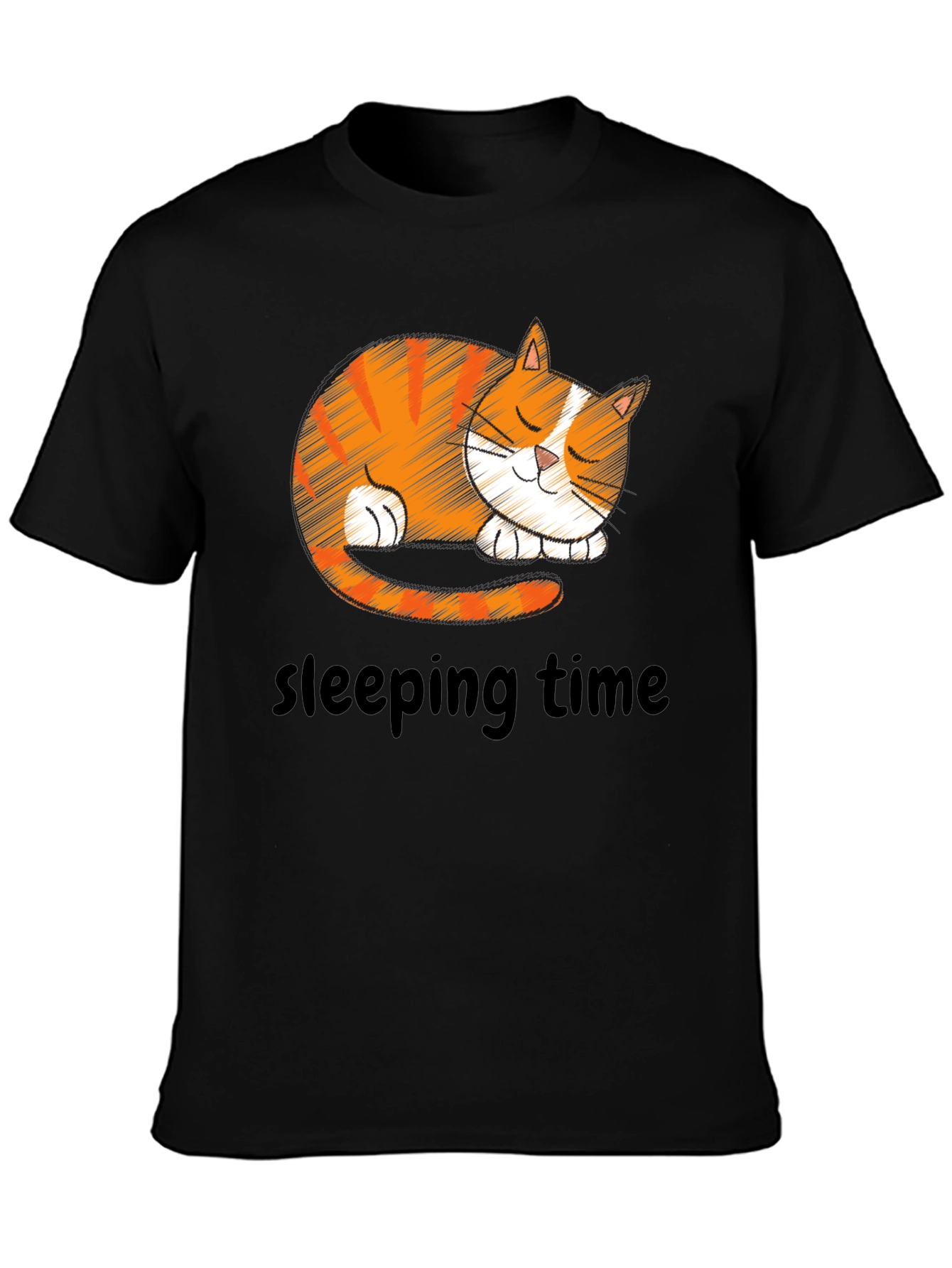 Cute Sleeping Cat Graphic T-Shirt
