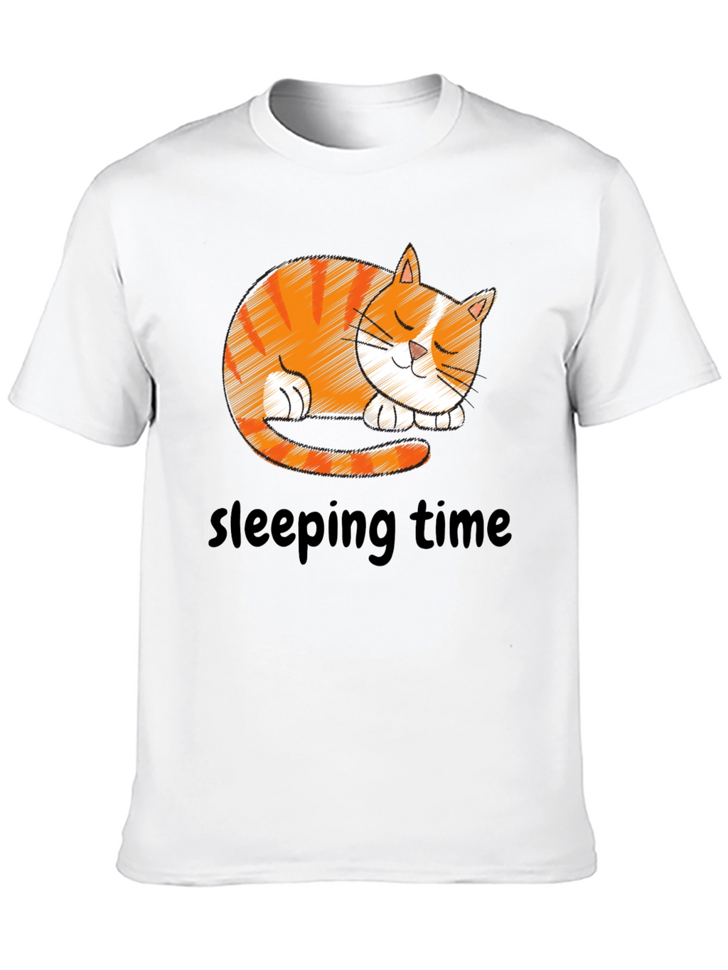 Cute Sleeping Cat Graphic T-Shirt