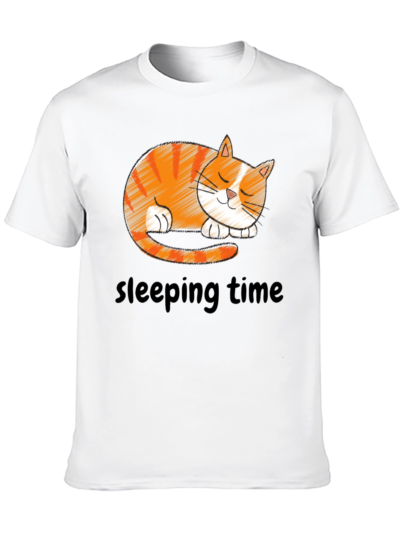 Cute Sleeping Cat Graphic T-Shirt