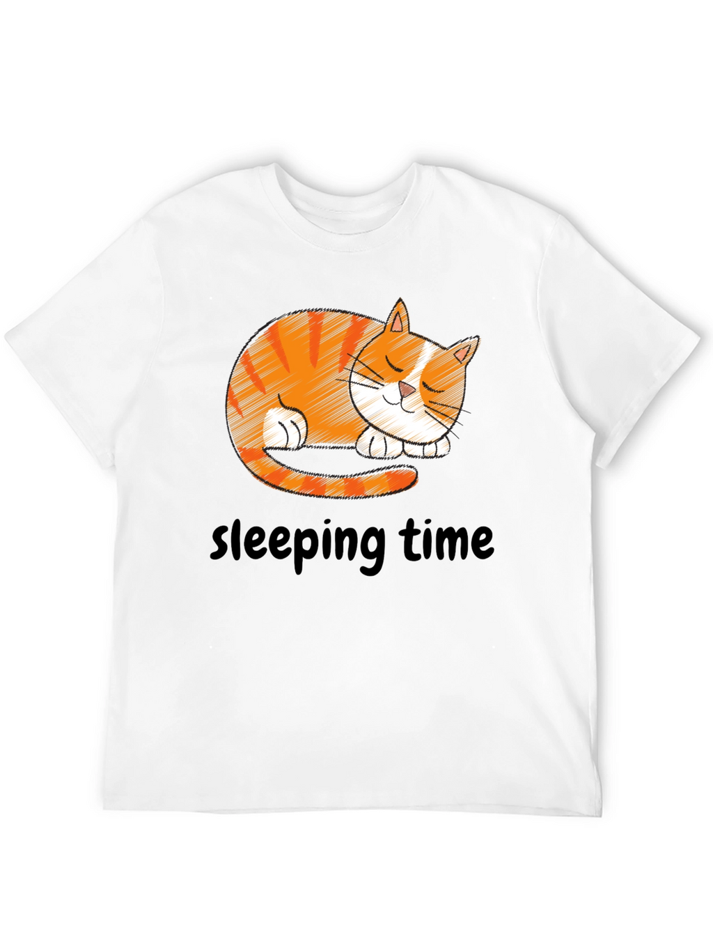 Cute Sleeping Cat Graphic T-Shirt
