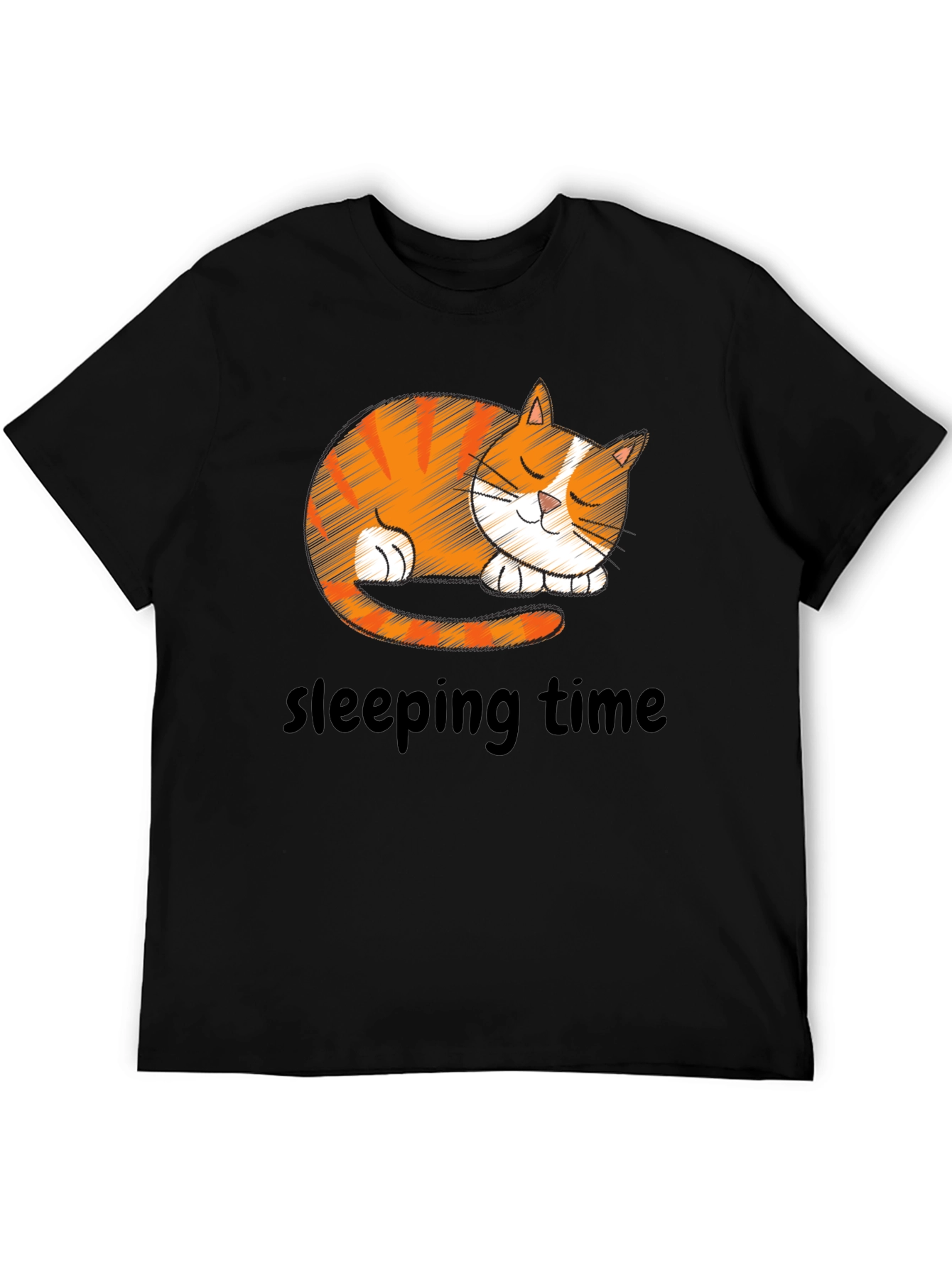 Cute Sleeping Cat Graphic T-Shirt