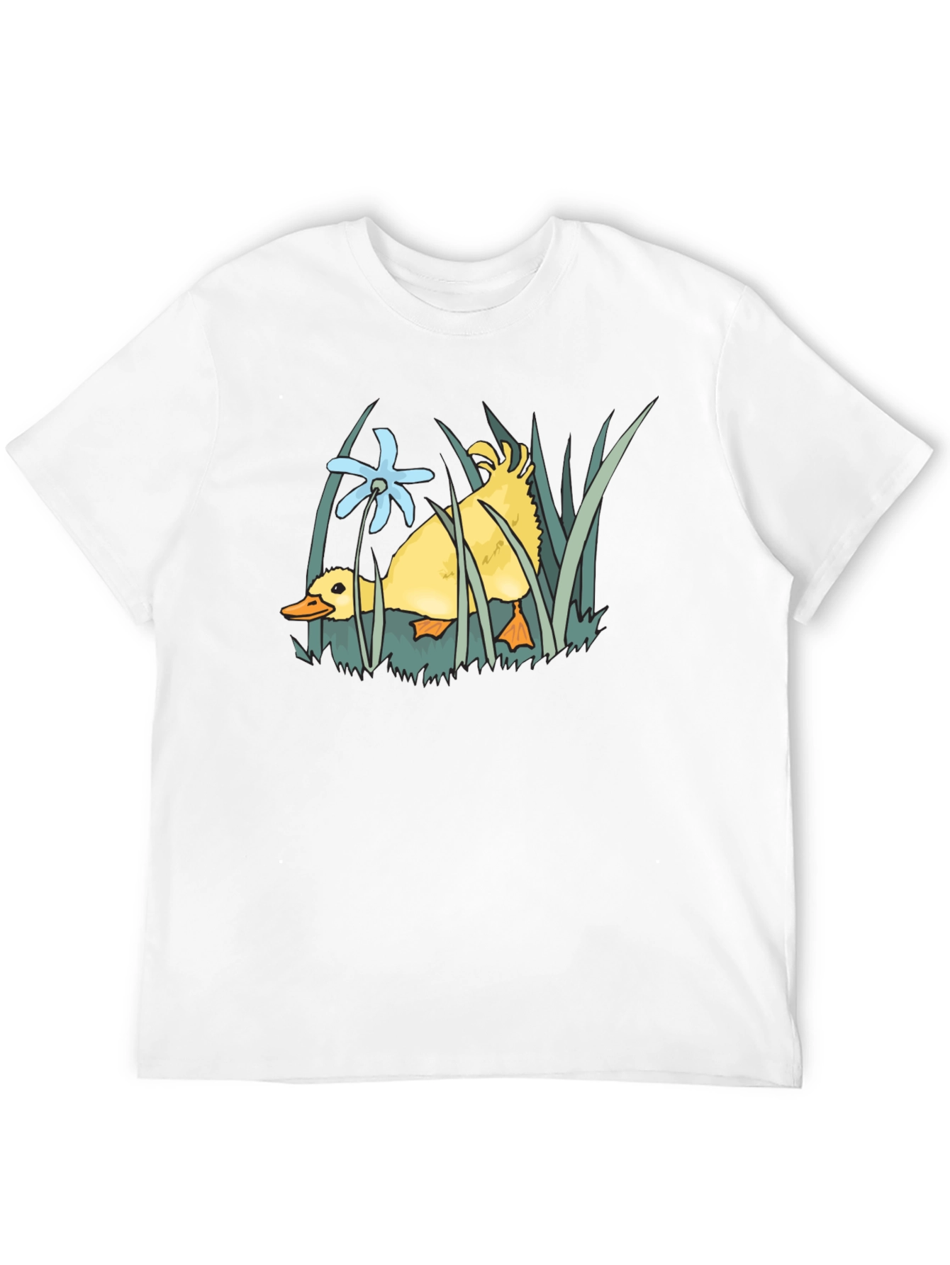 Cute Duckling Flower Graphic Tee