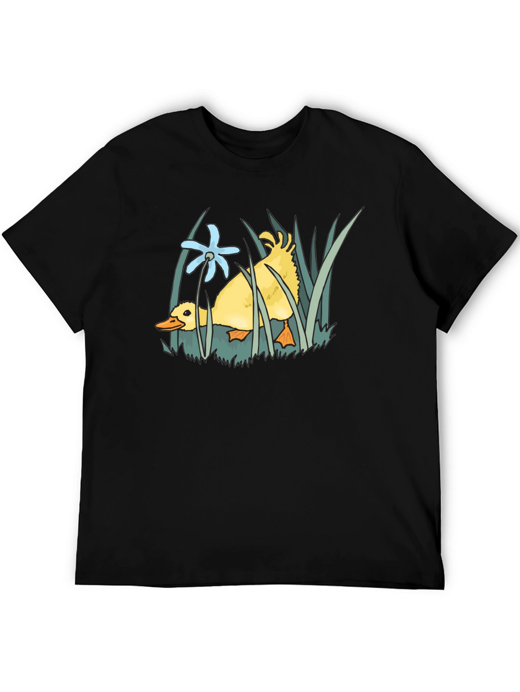 Cute Duckling Flower Graphic Tee