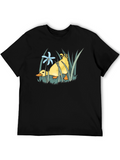 Cute Duckling Flower Graphic Tee