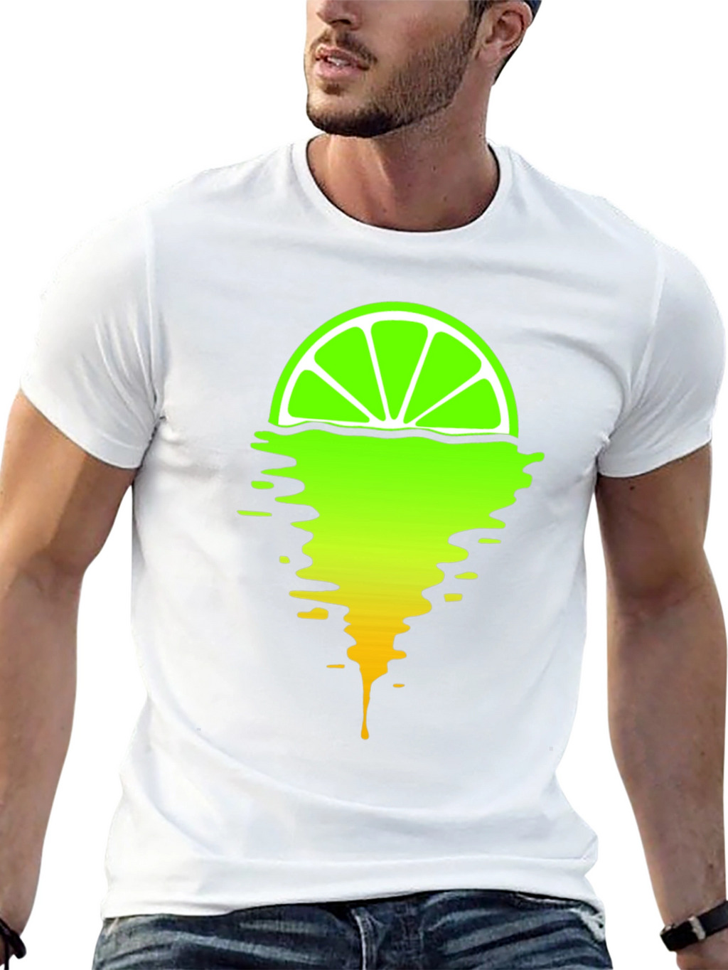 Melting Lime Graphic T-Shirt - Stylish Mens Tee