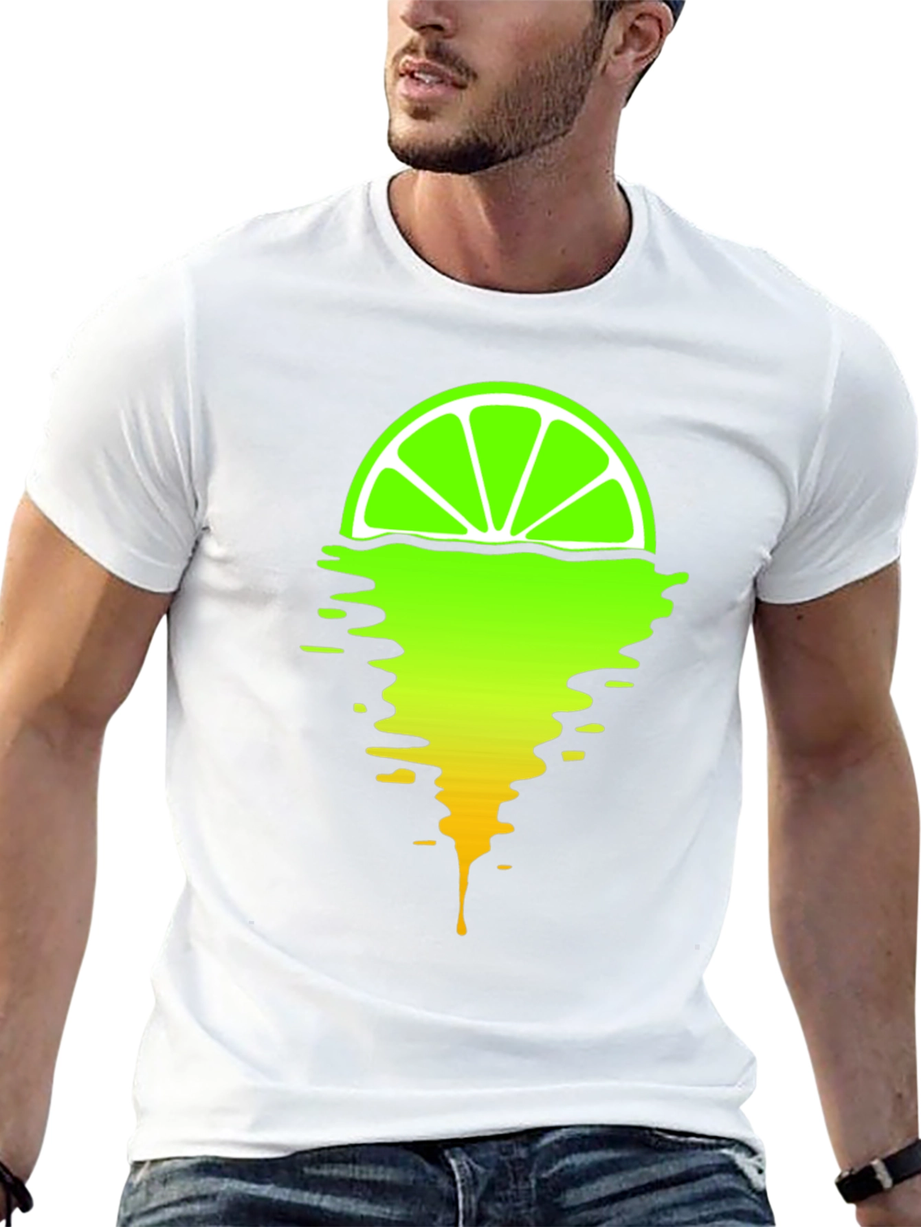 Melting Lime Graphic T-Shirt - Stylish Mens Tee