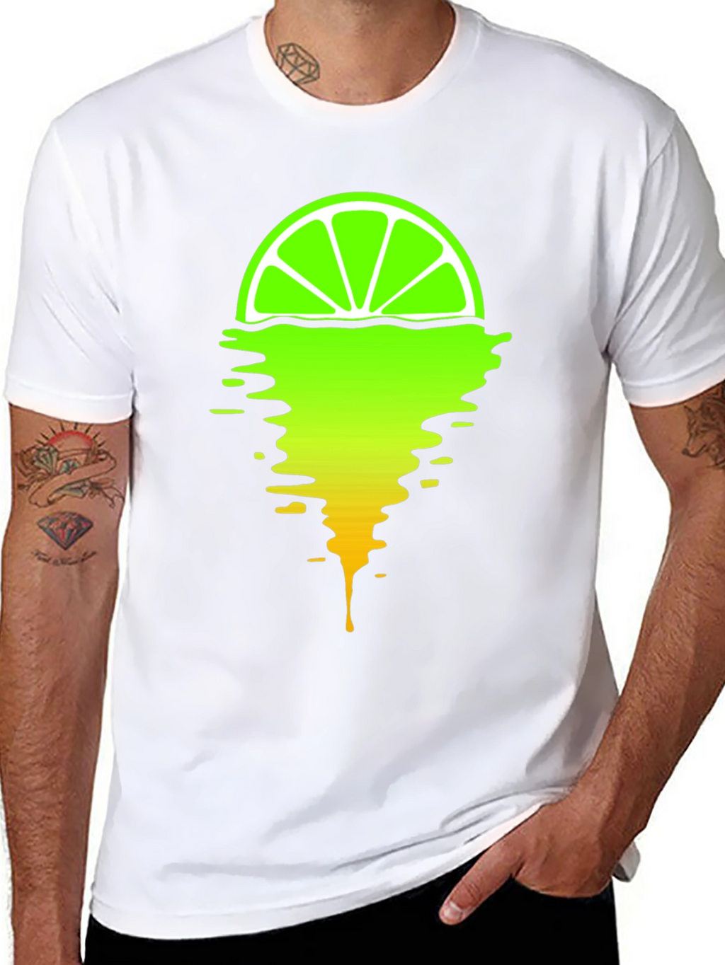 Melting Lime Graphic T-Shirt - Stylish Mens Tee