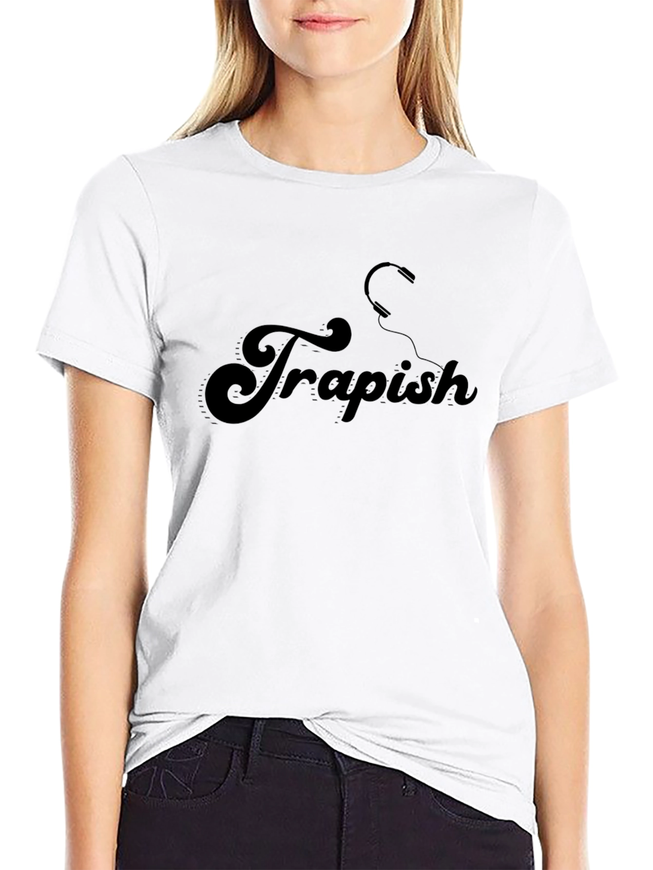 Trapish Graphic Tee - Stylish Black Cotton T-Shirt