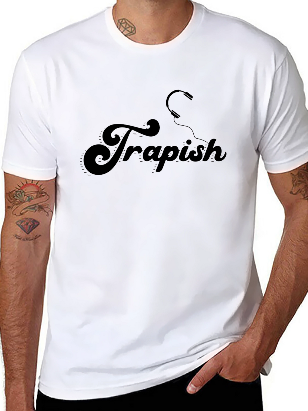 Trapish Graphic Tee - Stylish Black Cotton T-Shirt