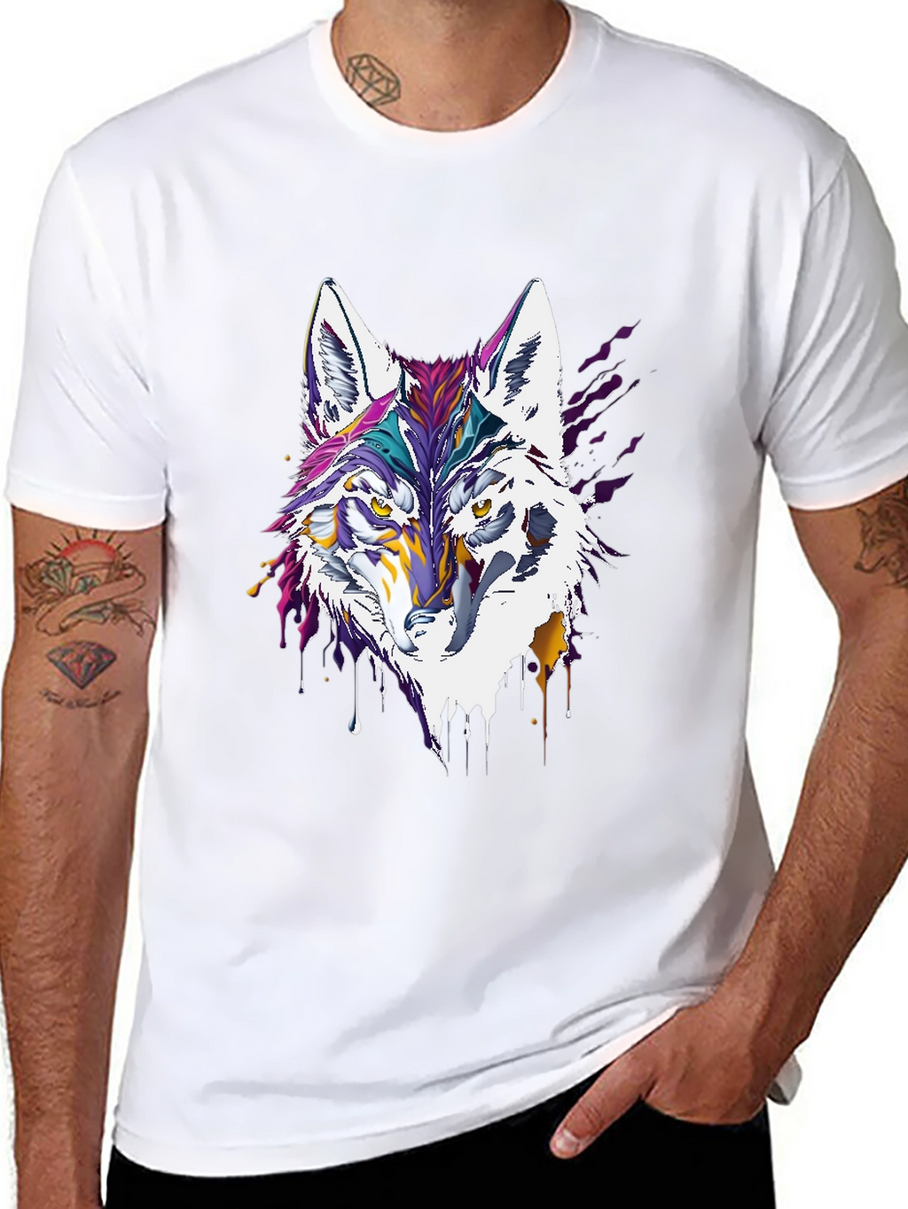 Artistic Wolf Graphic Tee - Modern Style