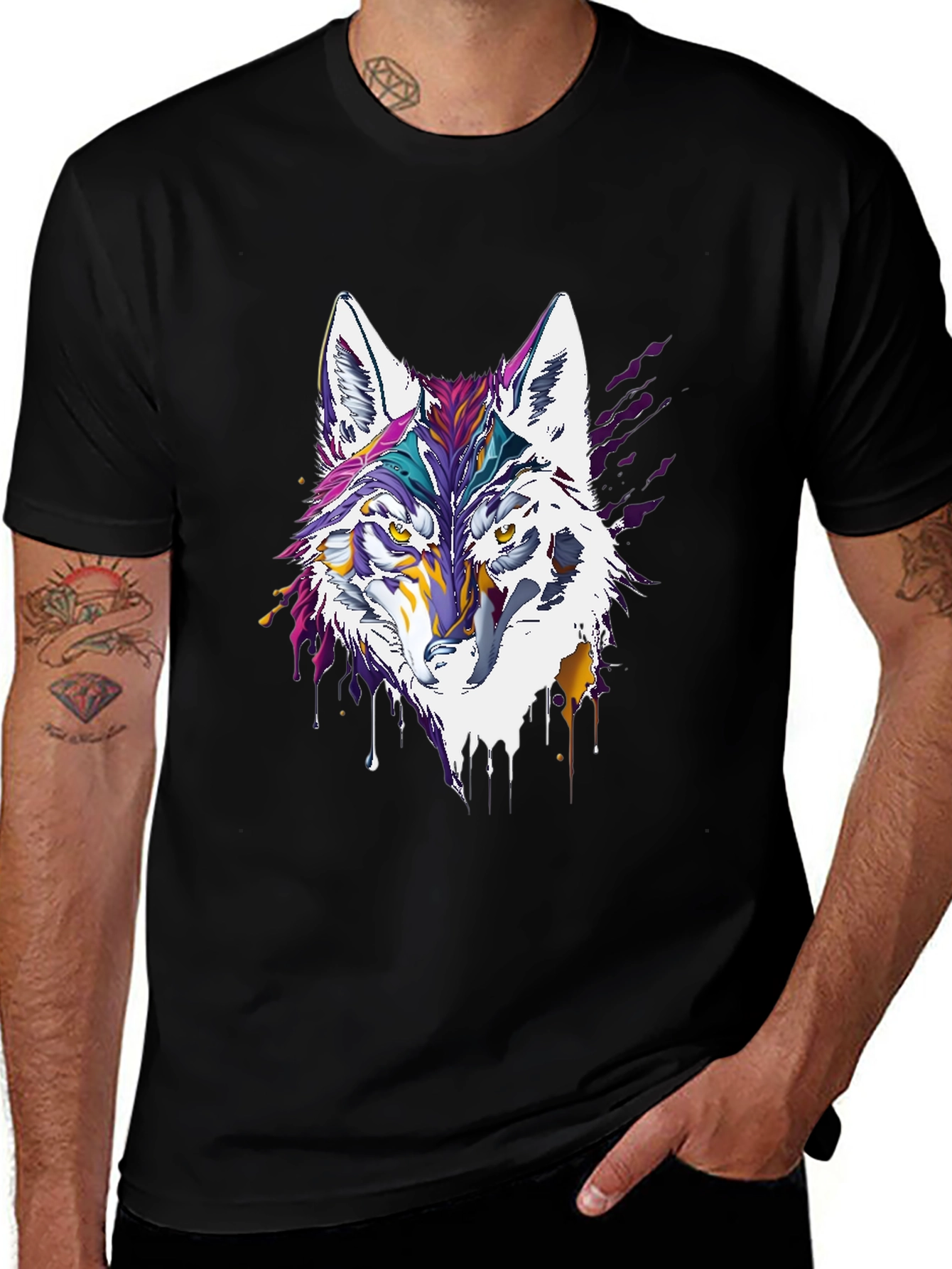 Artistic Wolf Graphic Tee - Modern Style