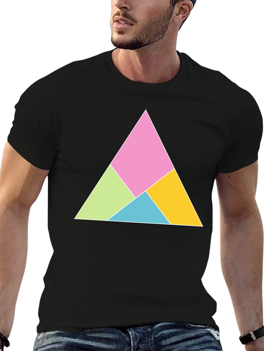 Geometric Triangle Graphic Tee - Modern Design