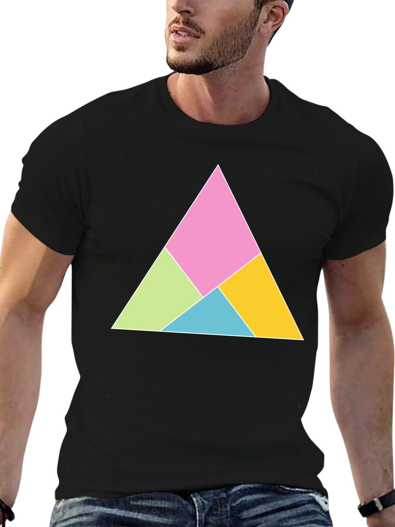 Geometric Triangle Graphic Tee - Modern Design