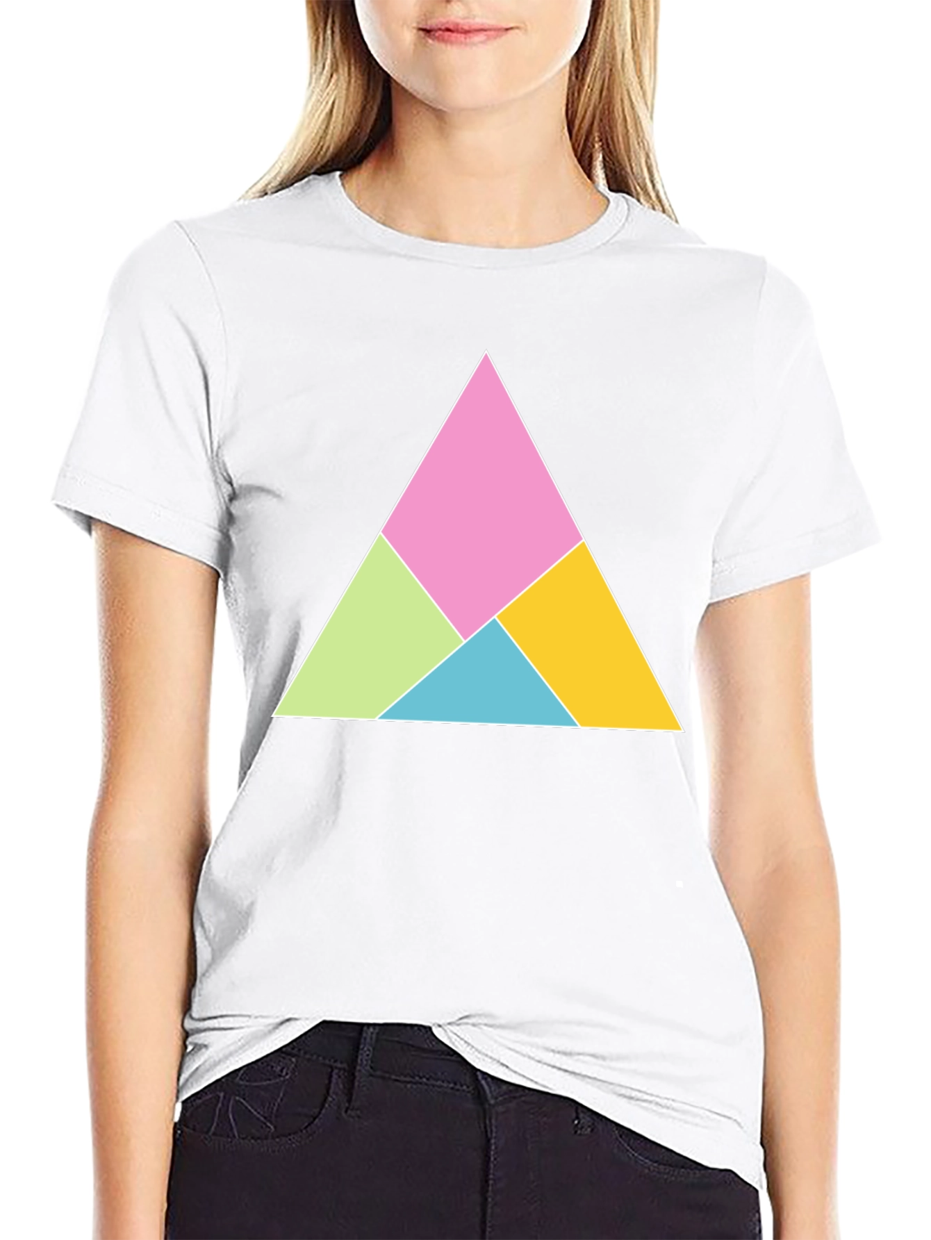 Geometric Triangle Graphic Tee - Modern Design