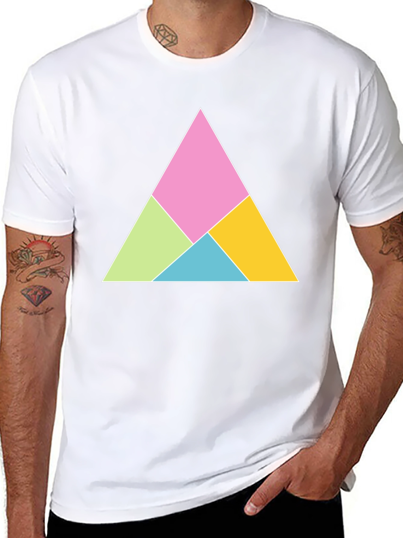 Geometric Triangle Graphic Tee - Modern Design