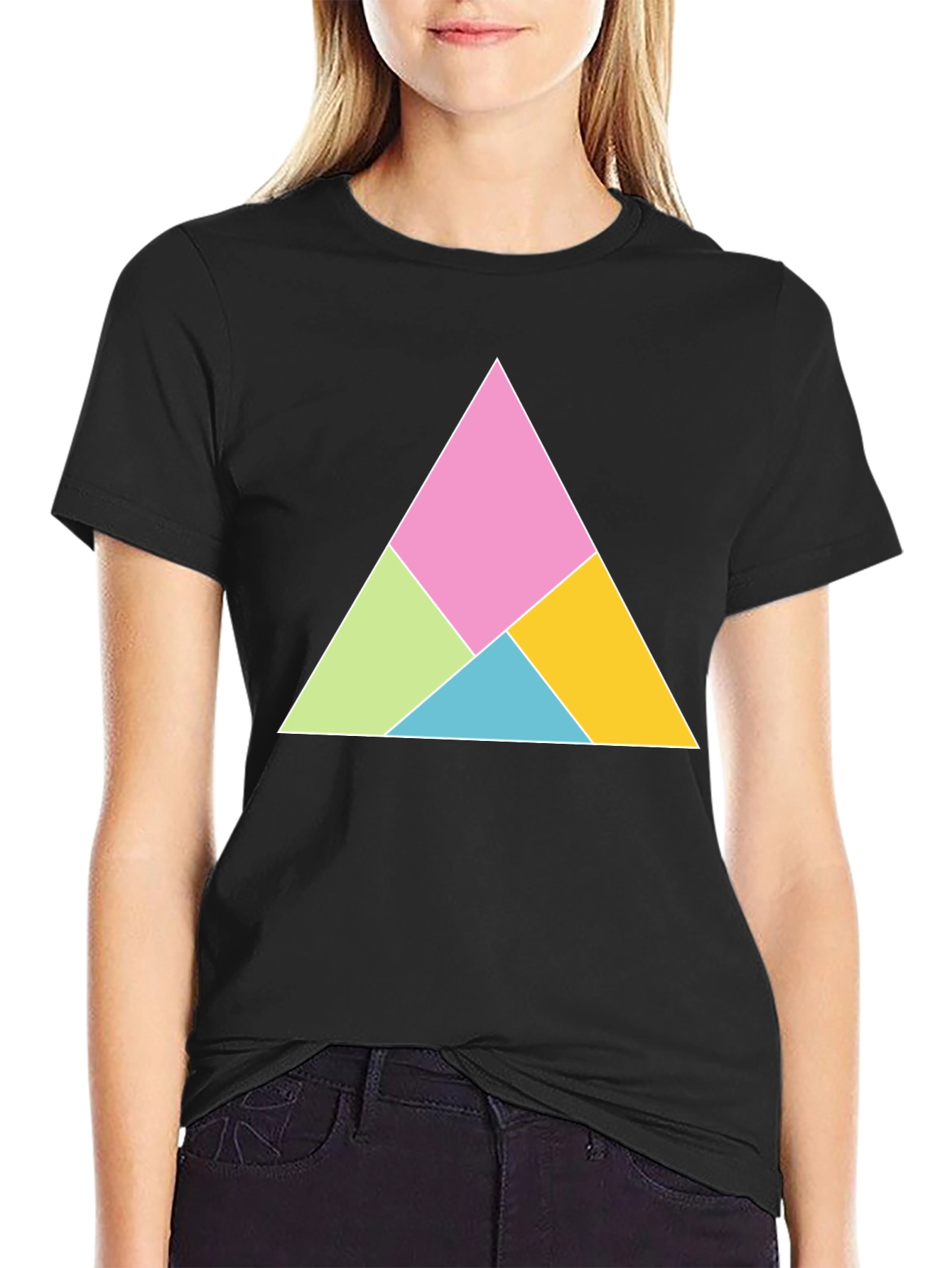 Geometric Triangle Graphic Tee - Modern Design
