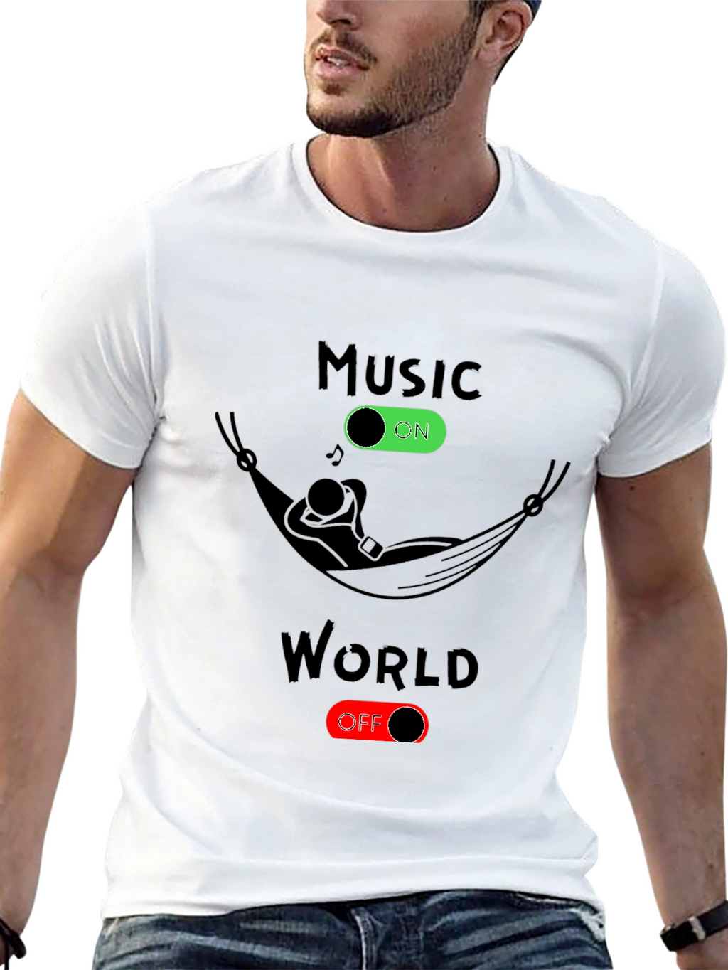 Music On World Off Graphic Tee