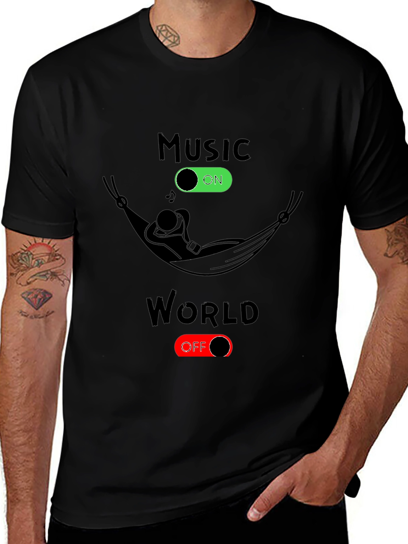 Music On World Off Graphic Tee