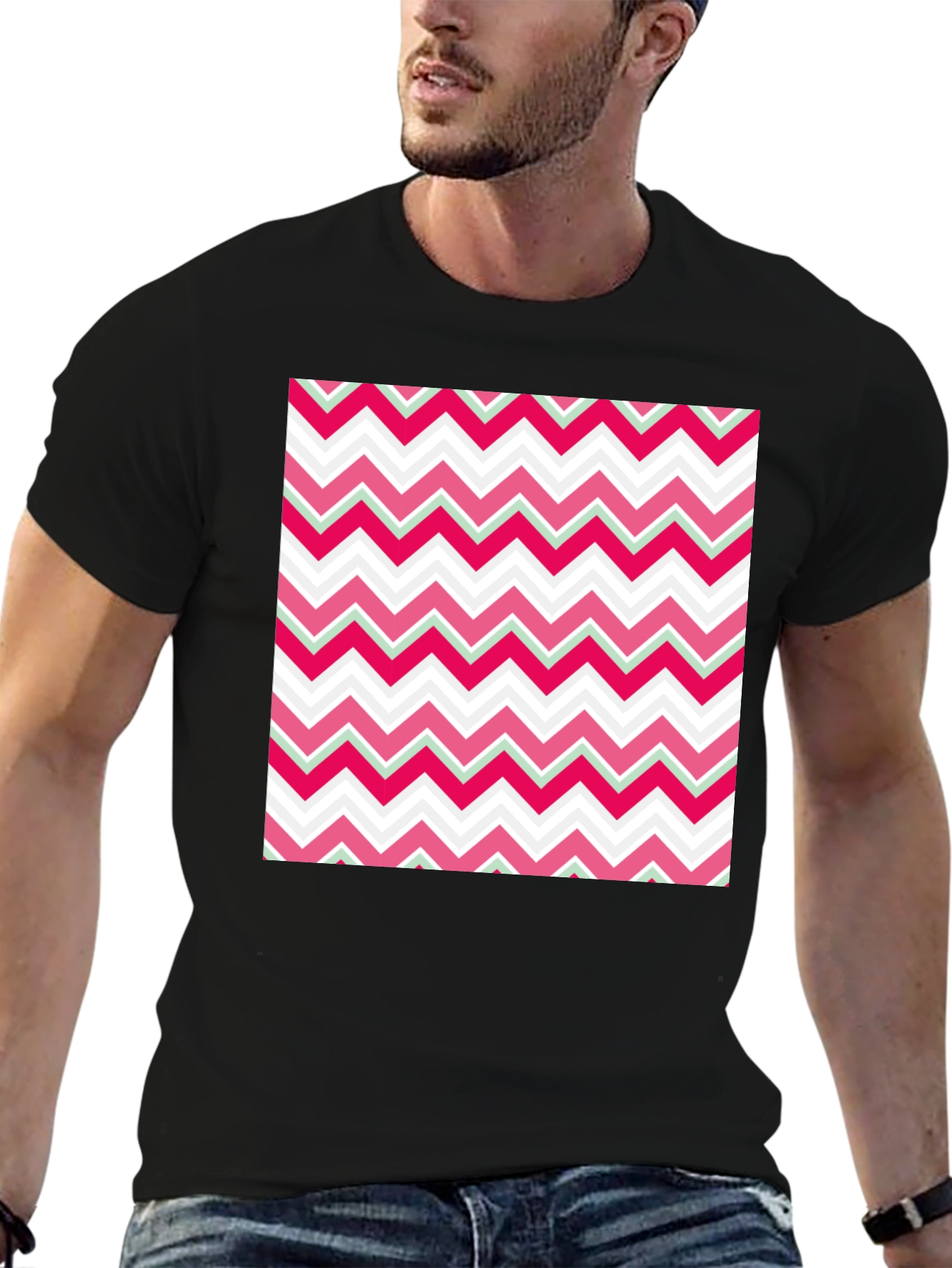 Zigzag Pattern T-Shirt - Modern Style