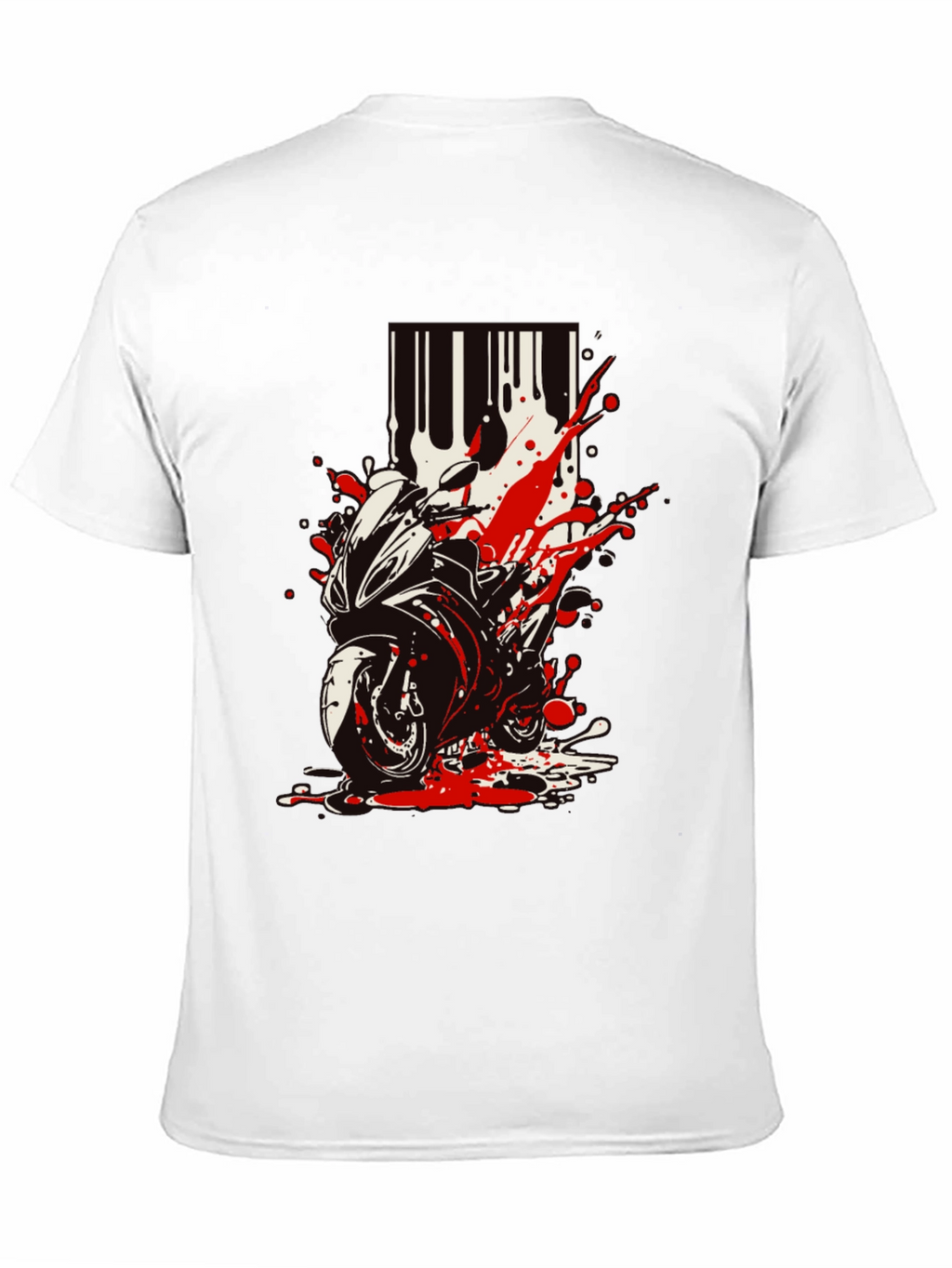 Motorcycle Splatter Graphic Tee - Black