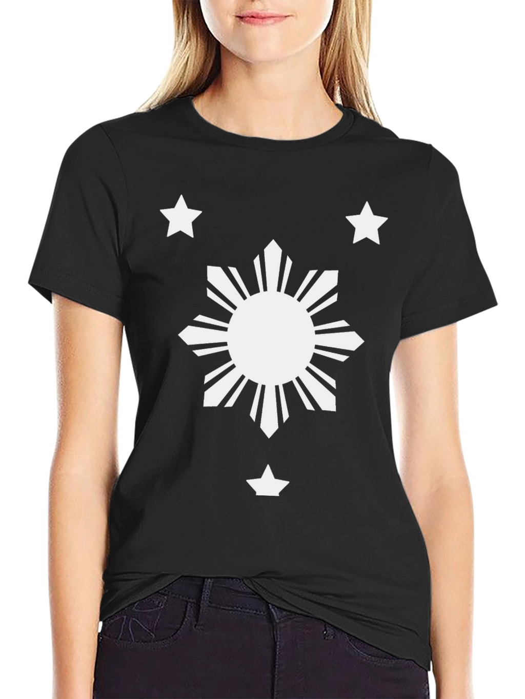 Filipino Flag T-Shirt - Black Cotton