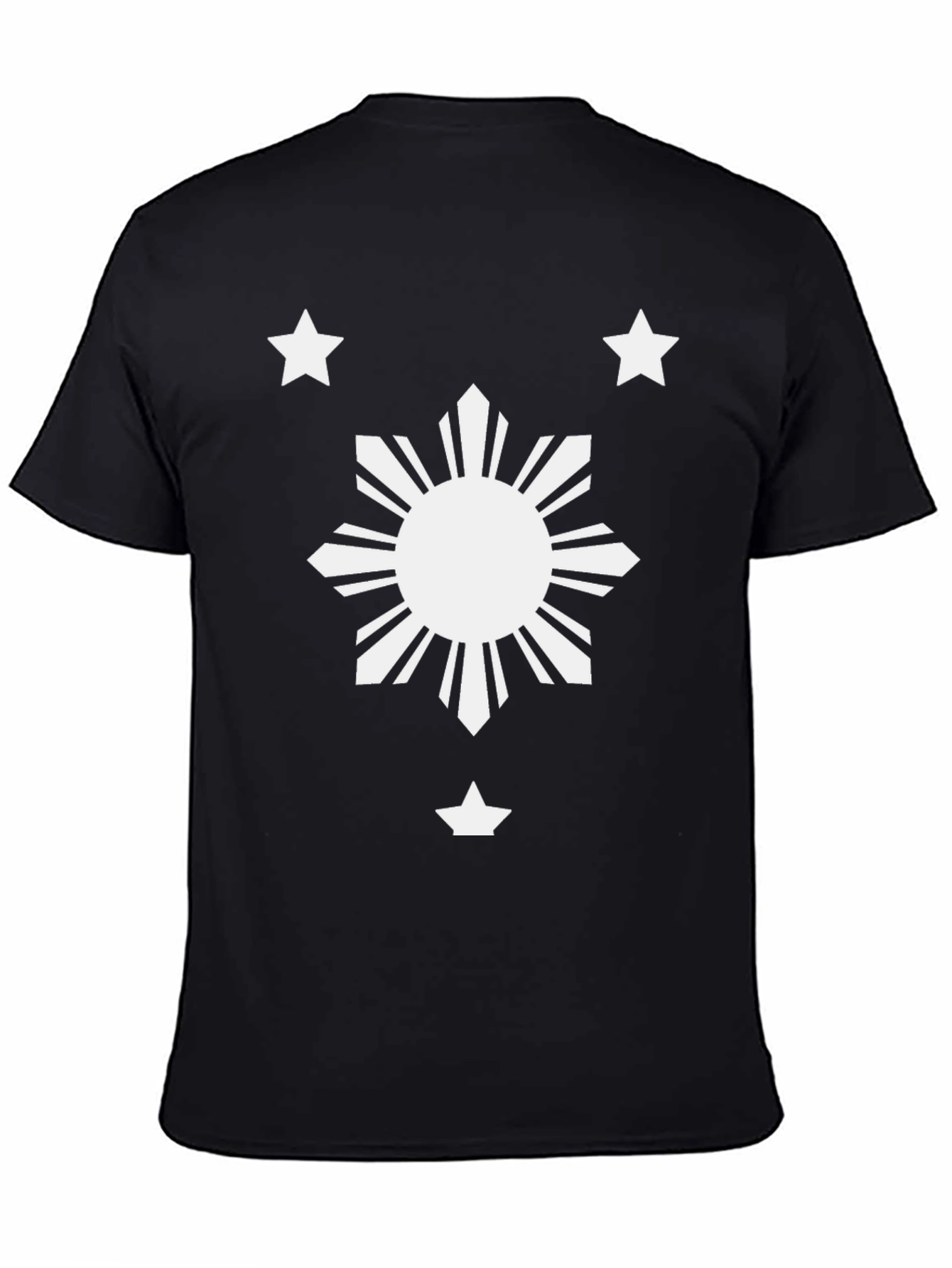 Filipino Flag T-Shirt - Black Cotton