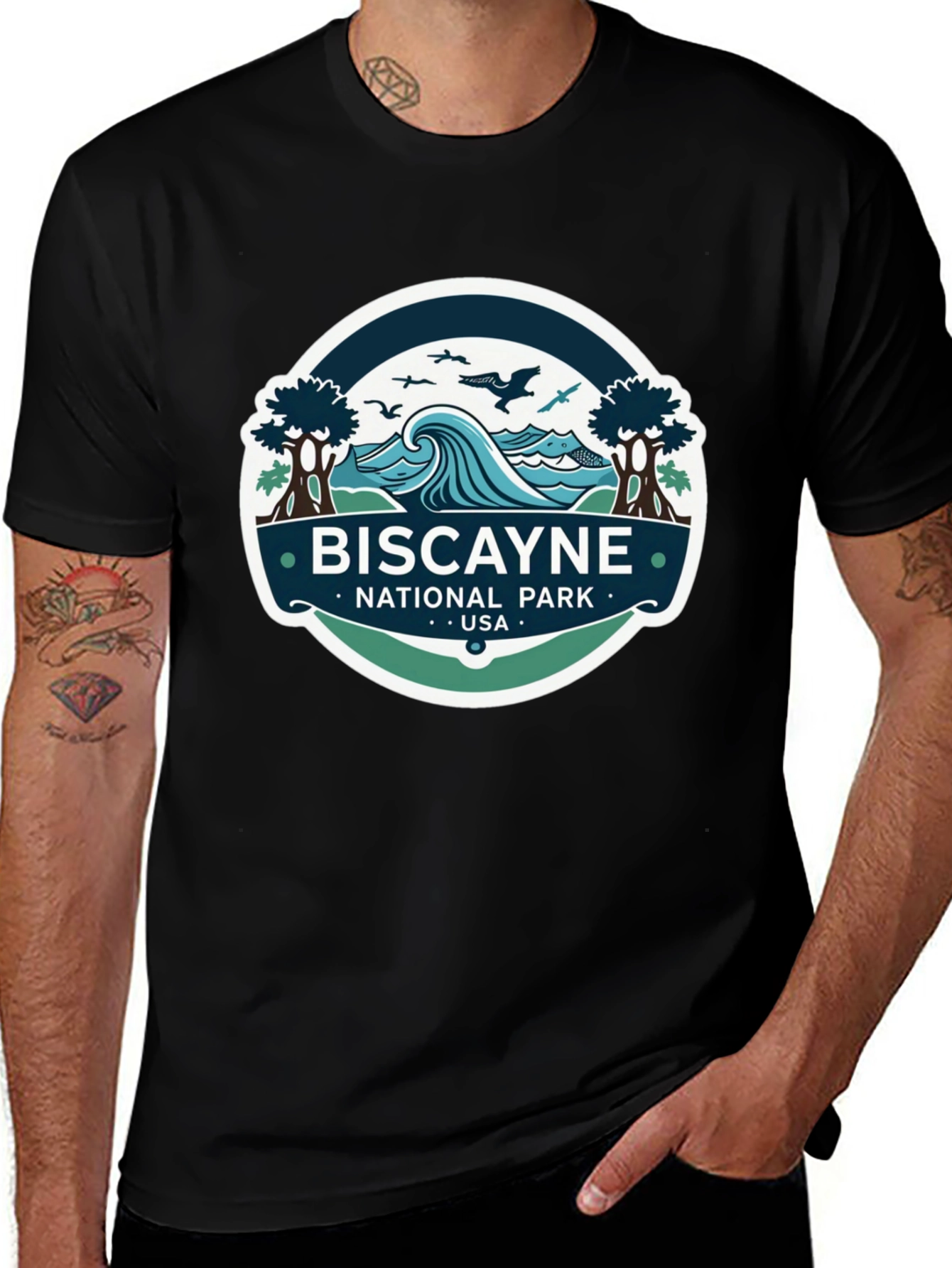 Biscayne National Park T-Shirt Black Cotton Tee