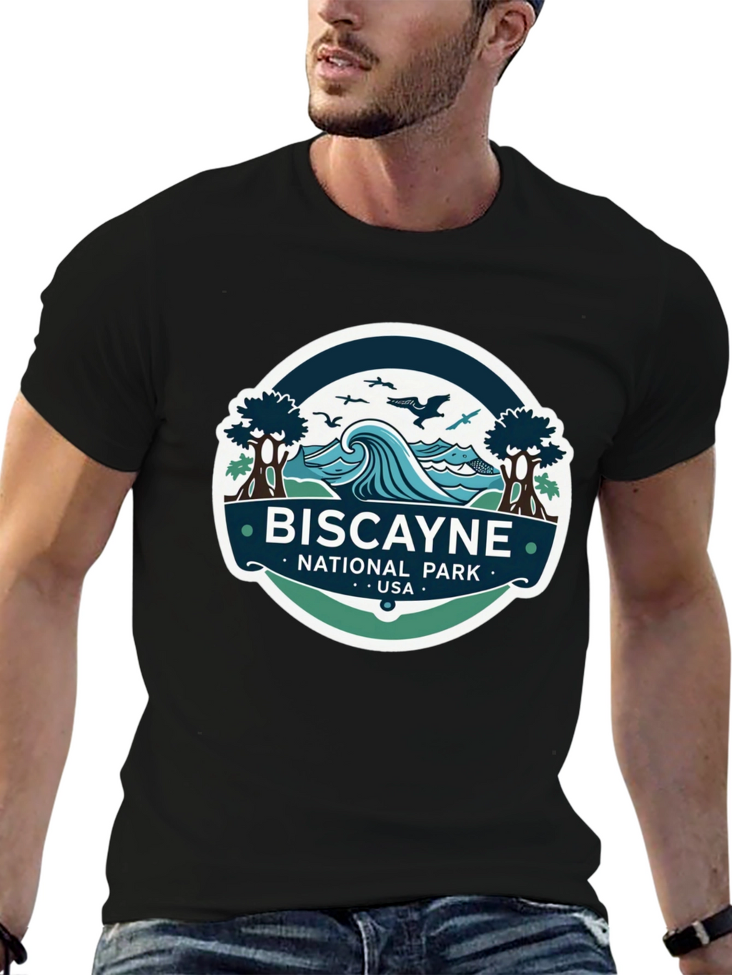Biscayne National Park T-Shirt Black Cotton Tee