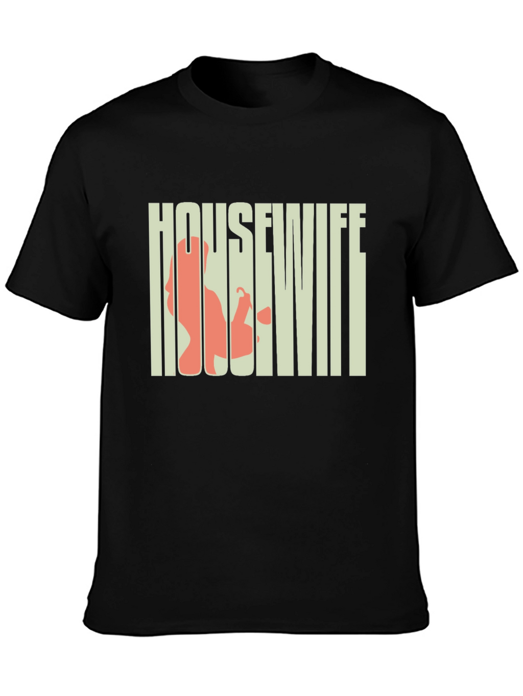 Housewife Graphic Tee - Black Crew Neck T-Shirt