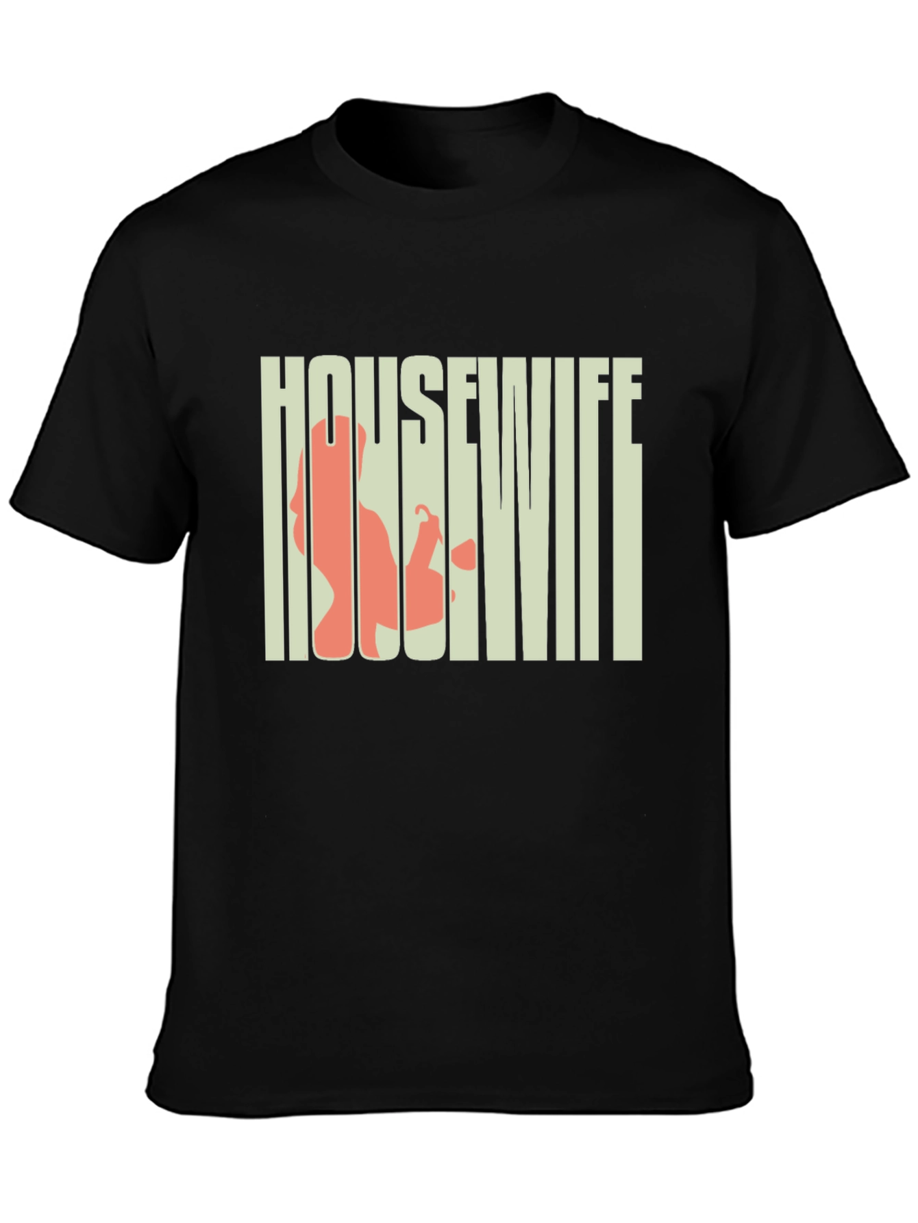 Housewife Graphic Tee - Black Crew Neck T-Shirt