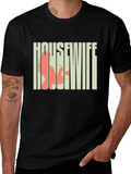 Housewife Graphic Tee - Black Crew Neck T-Shirt