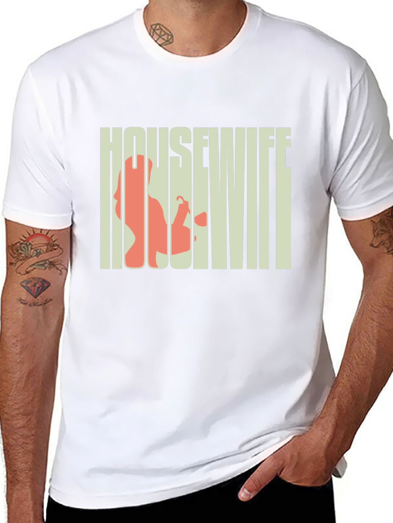 Housewife Graphic Tee - Black Crew Neck T-Shirt