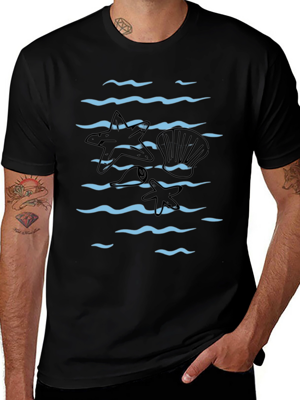 Ocean Wave Starfish Graphic Tee
