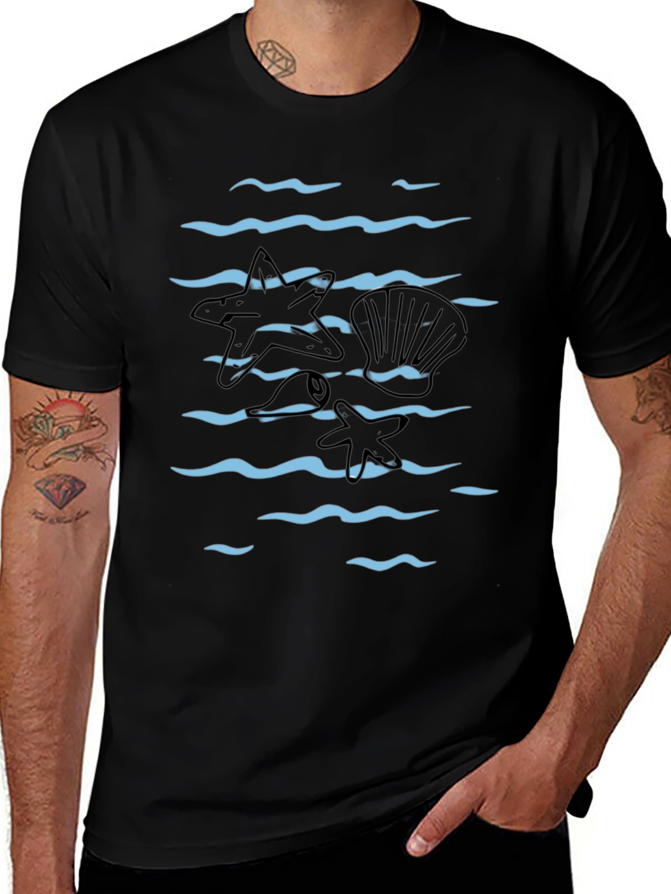 Ocean Wave Starfish Graphic Tee