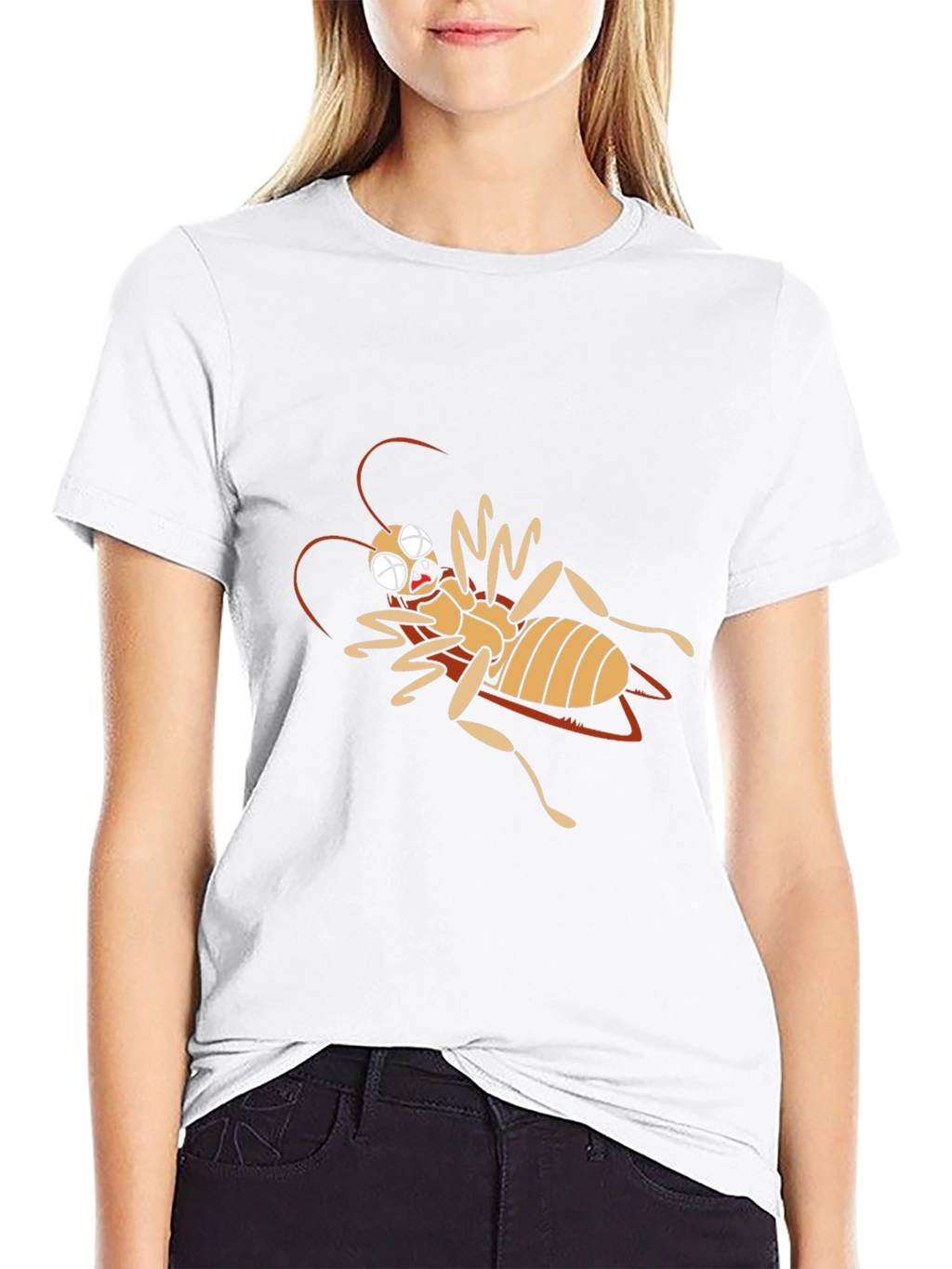 Cartoon Cockroach Black T-Shirt
