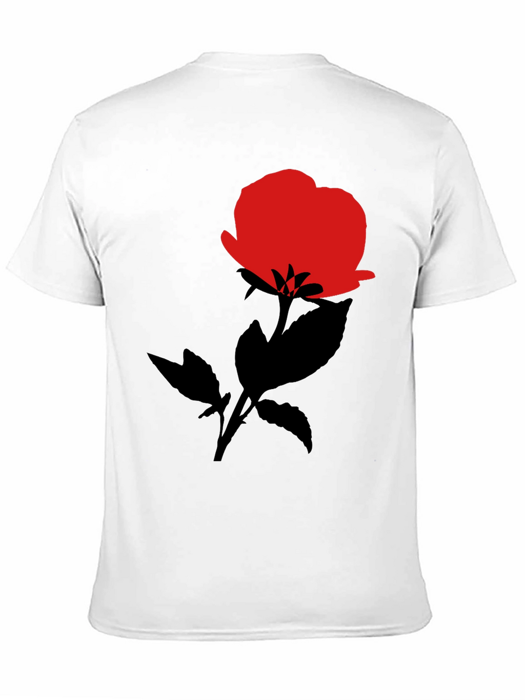 Red Rose Graphic Black T-Shirt