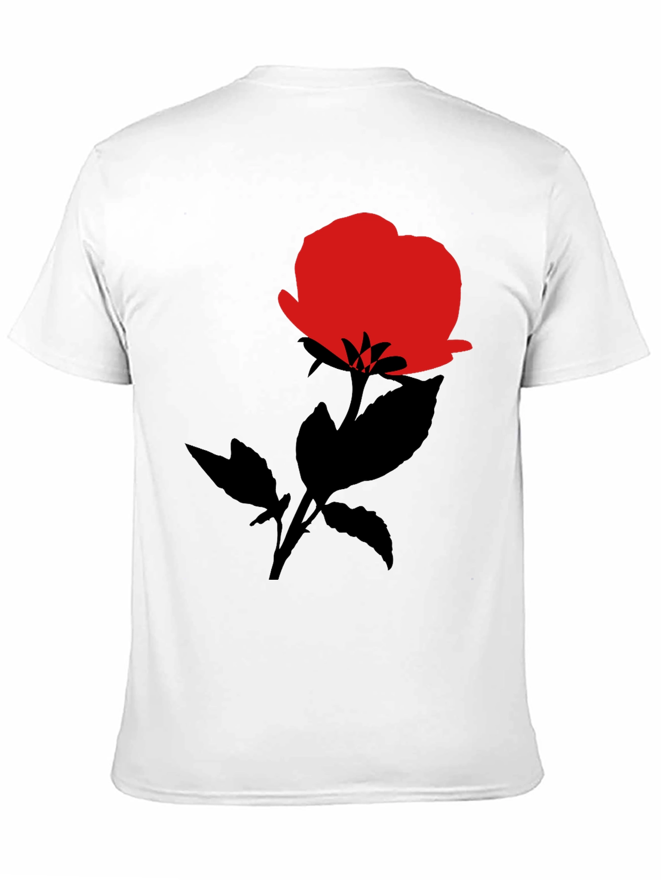 Red Rose Graphic Black T-Shirt