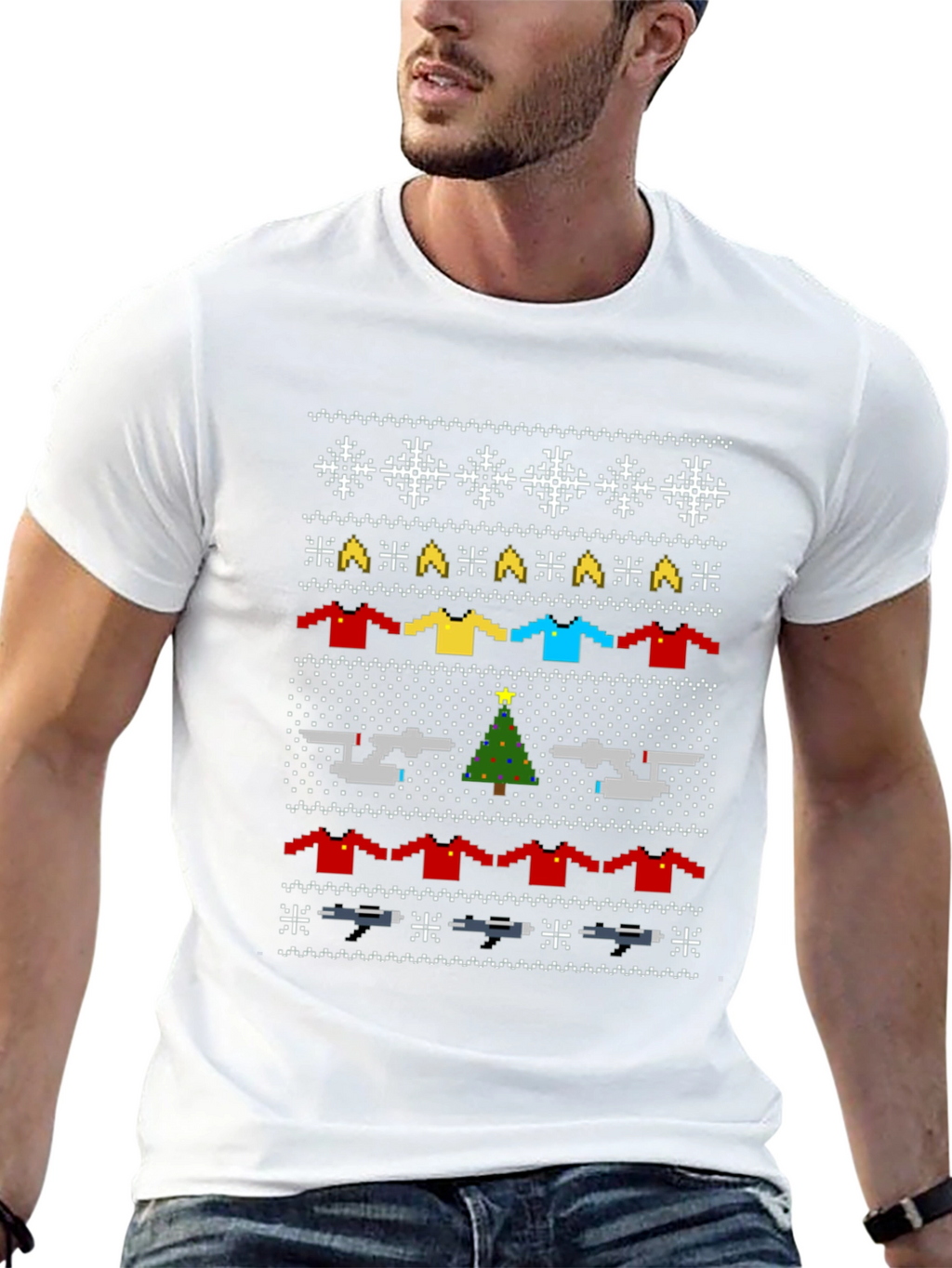 Star Trek Christmas Sweater Pattern T-Shirt