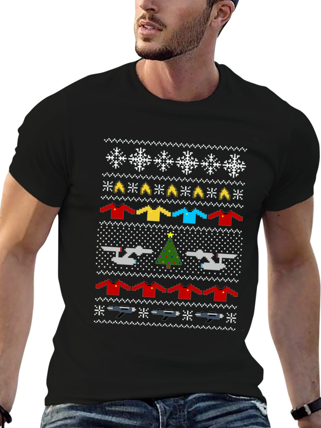 Star Trek Christmas Sweater Pattern T-Shirt