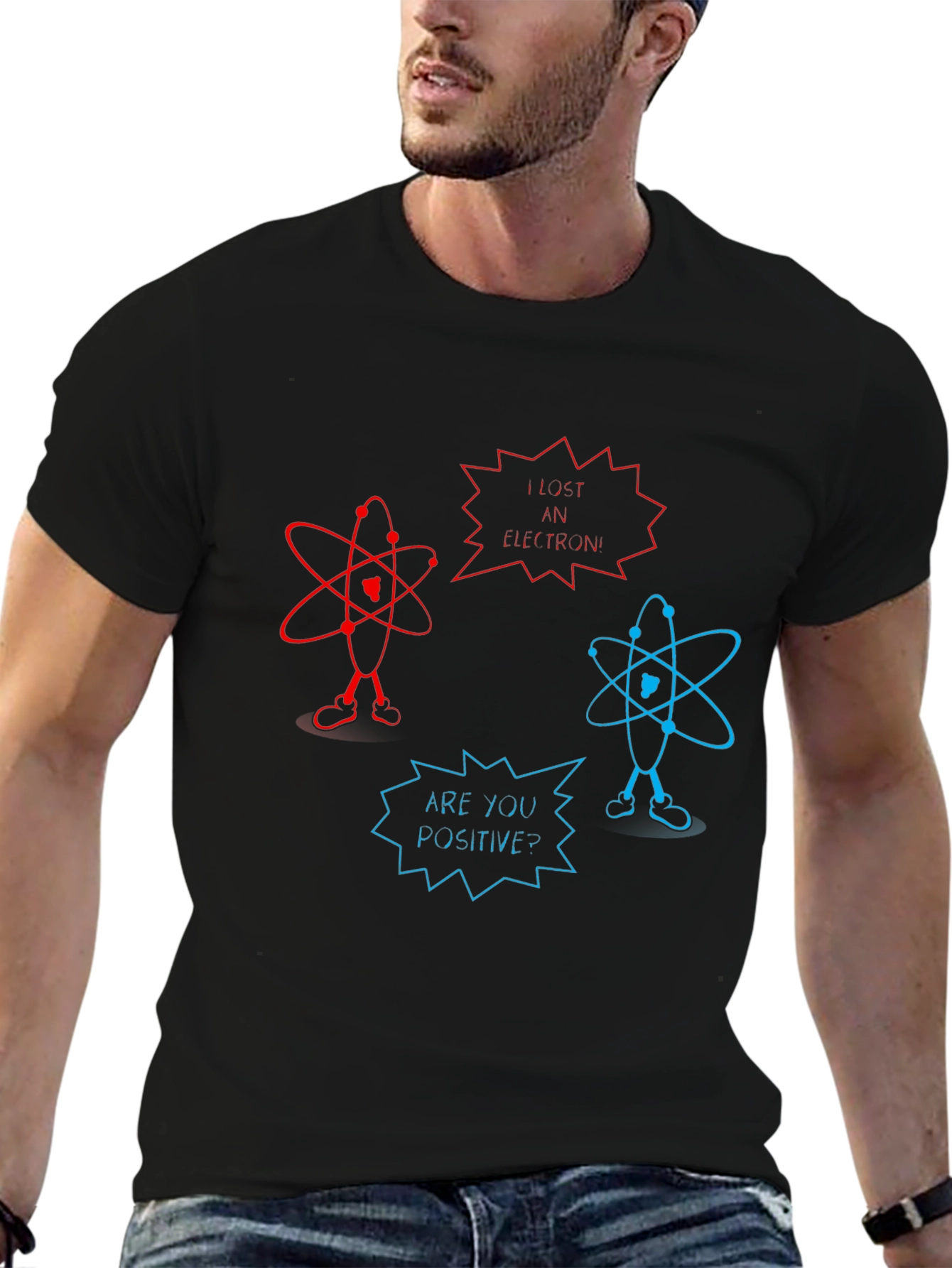 Funny Science Atom Pun Black T-Shirt
