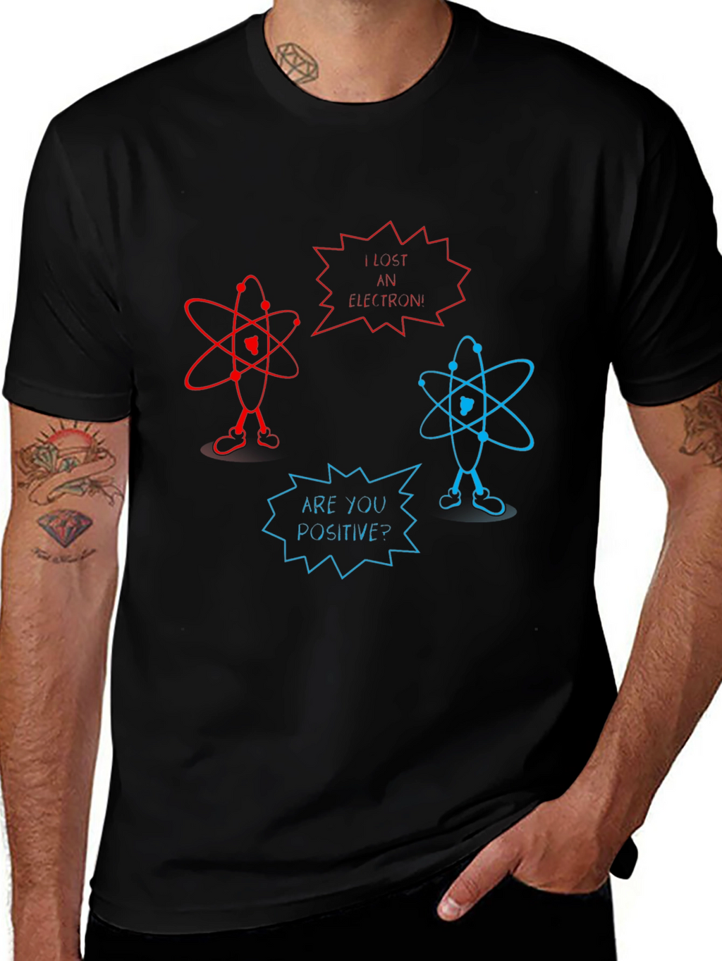 Funny Science Atom Pun Black T-Shirt