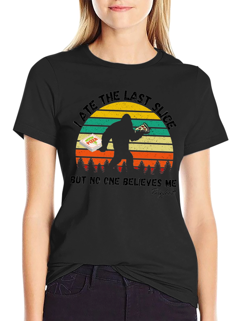 Bigfoot Pizza T-Shirt - I Ate The Last Slice