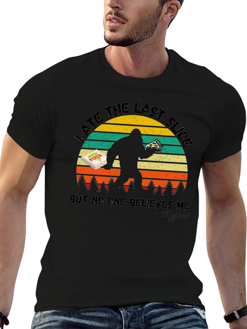 Bigfoot Pizza T-Shirt - I Ate The Last Slice