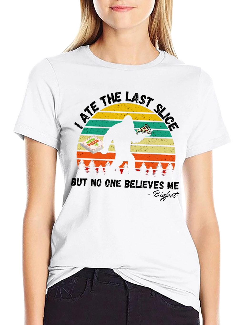Bigfoot Pizza T-Shirt - I Ate The Last Slice