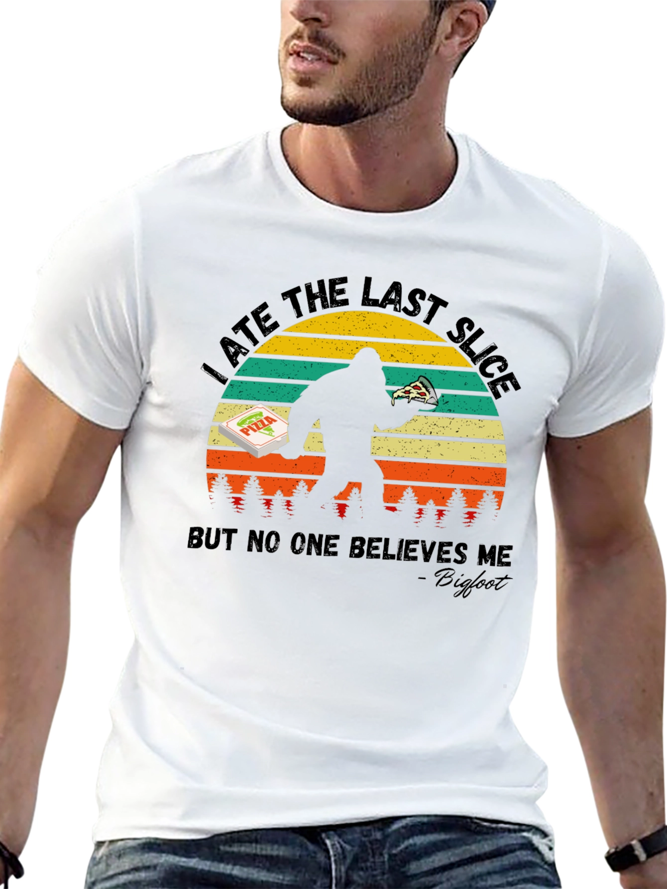 Bigfoot Pizza T-Shirt - I Ate The Last Slice