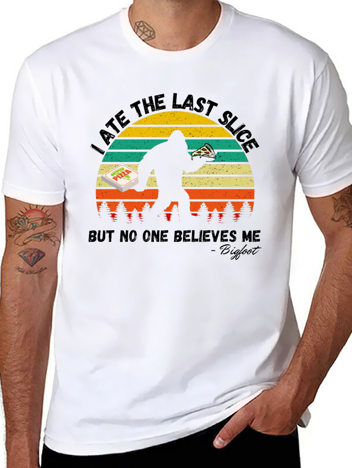 Bigfoot Pizza T-Shirt - I Ate The Last Slice