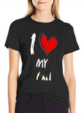 I Heart My Cat Black Graphic T-Shirt