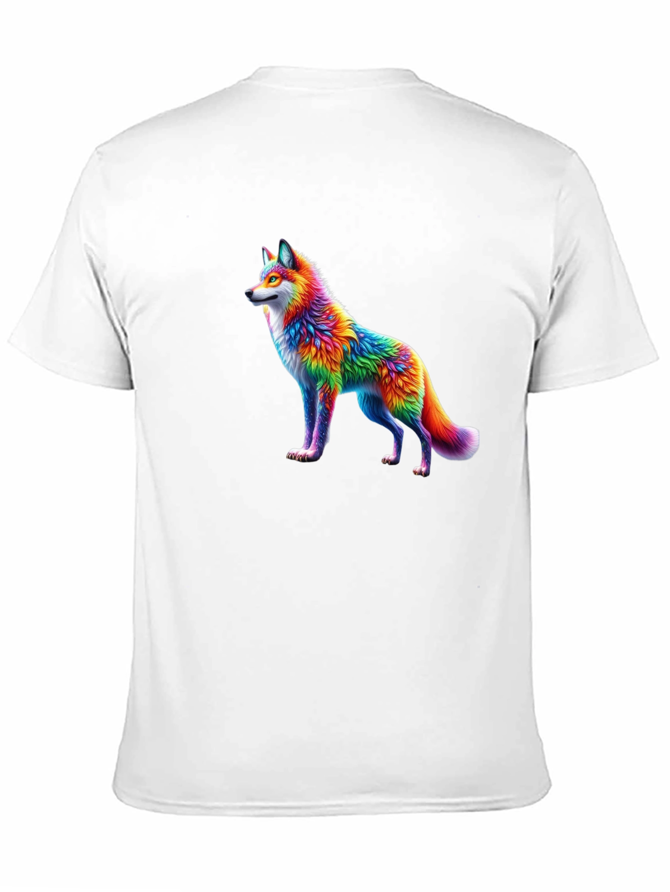 Rainbow Wolf Graphic Black T-Shirt