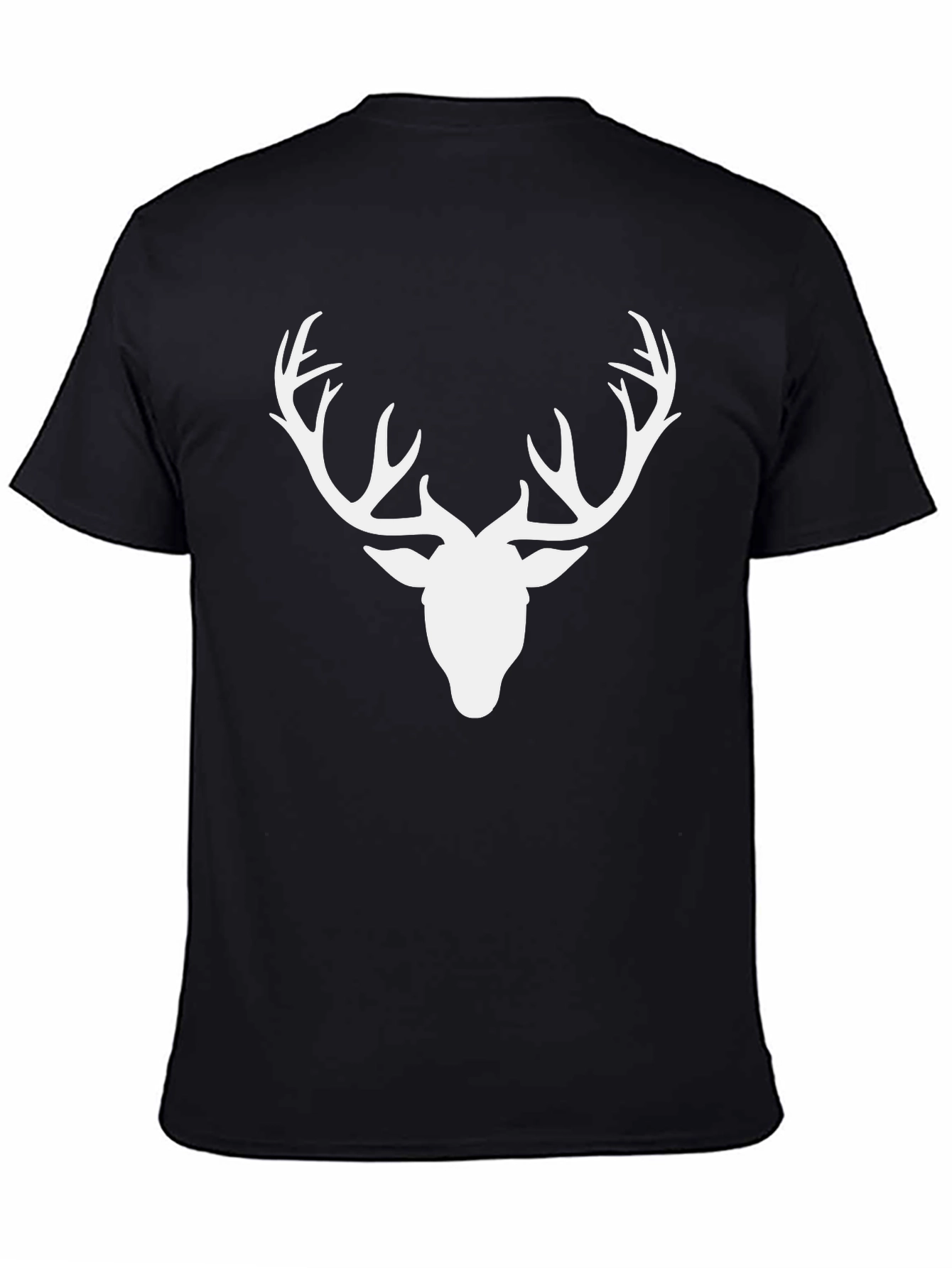 Mens Deer Antler Graphic Tee - Black