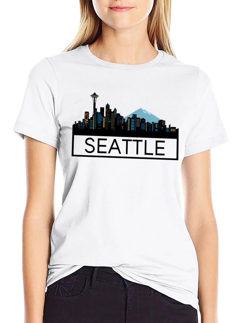 Seattle Skyline Graphic Tee - Black